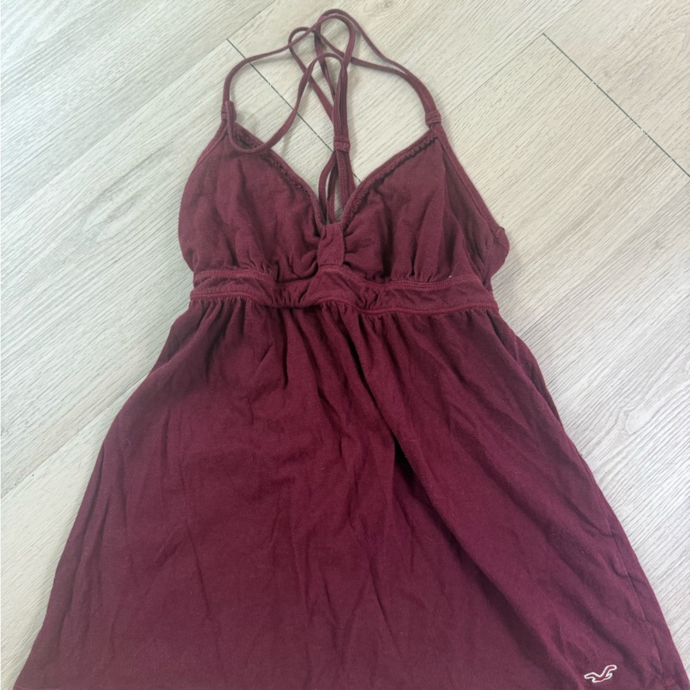 Vintage genuine  y2k Hollister burgundy/maroon babydoll tank size small